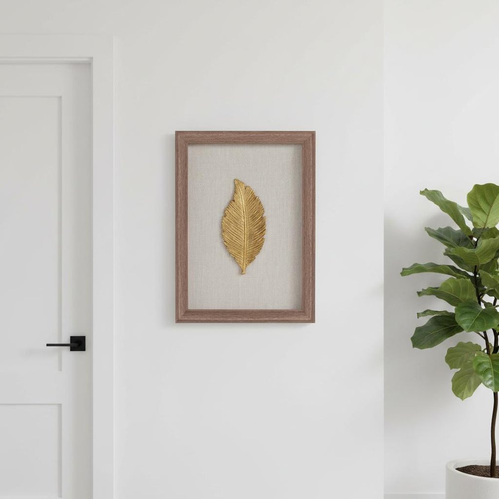 Golden Leaves II Brown Shadowbox Textual Art Wall Art — view 14
