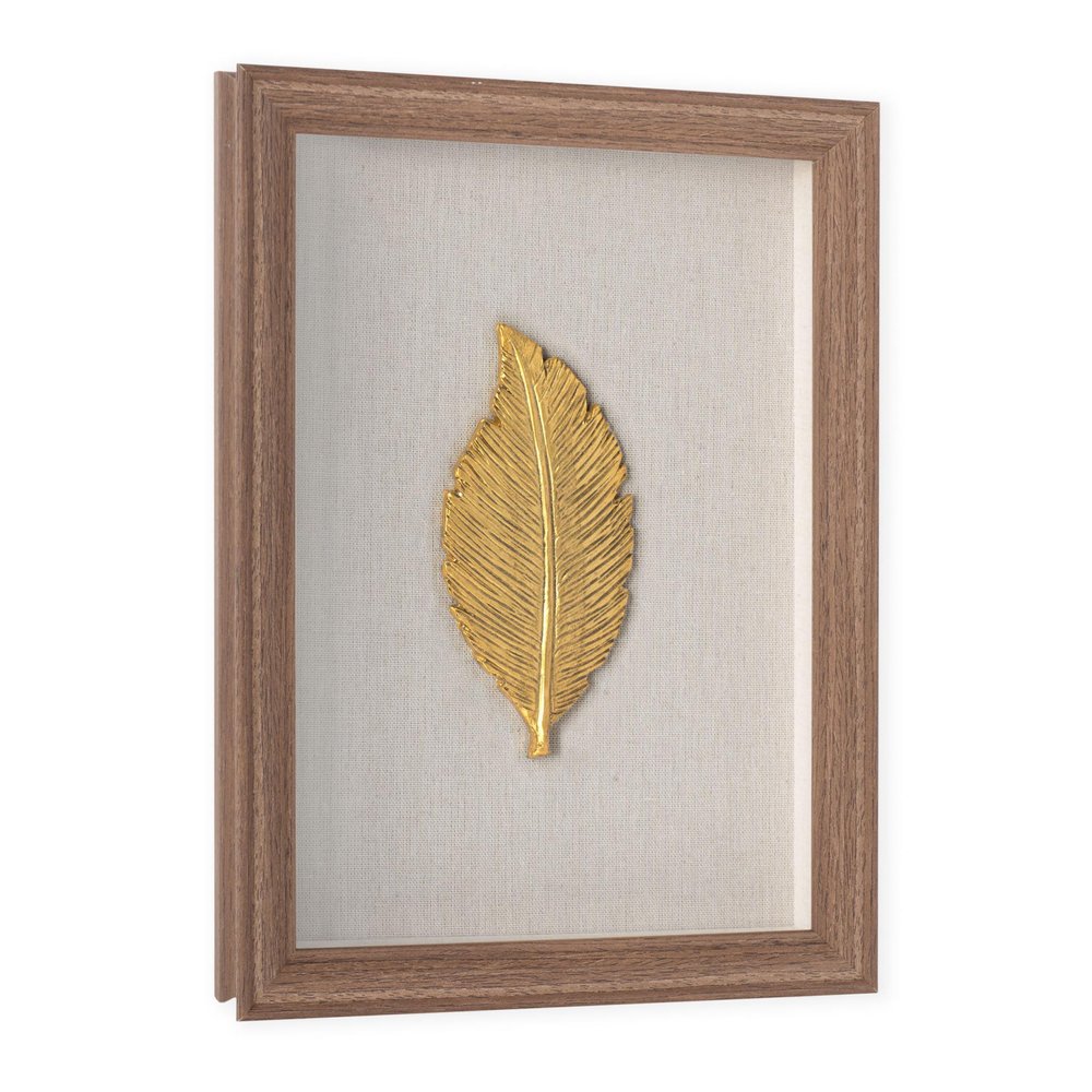 Golden Leaves II Brown Shadowbox Textual Art Wall Art