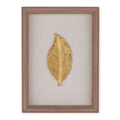 Golden Leaves II Brown Shadowbox Textual Art Wall Art HomeRoots
