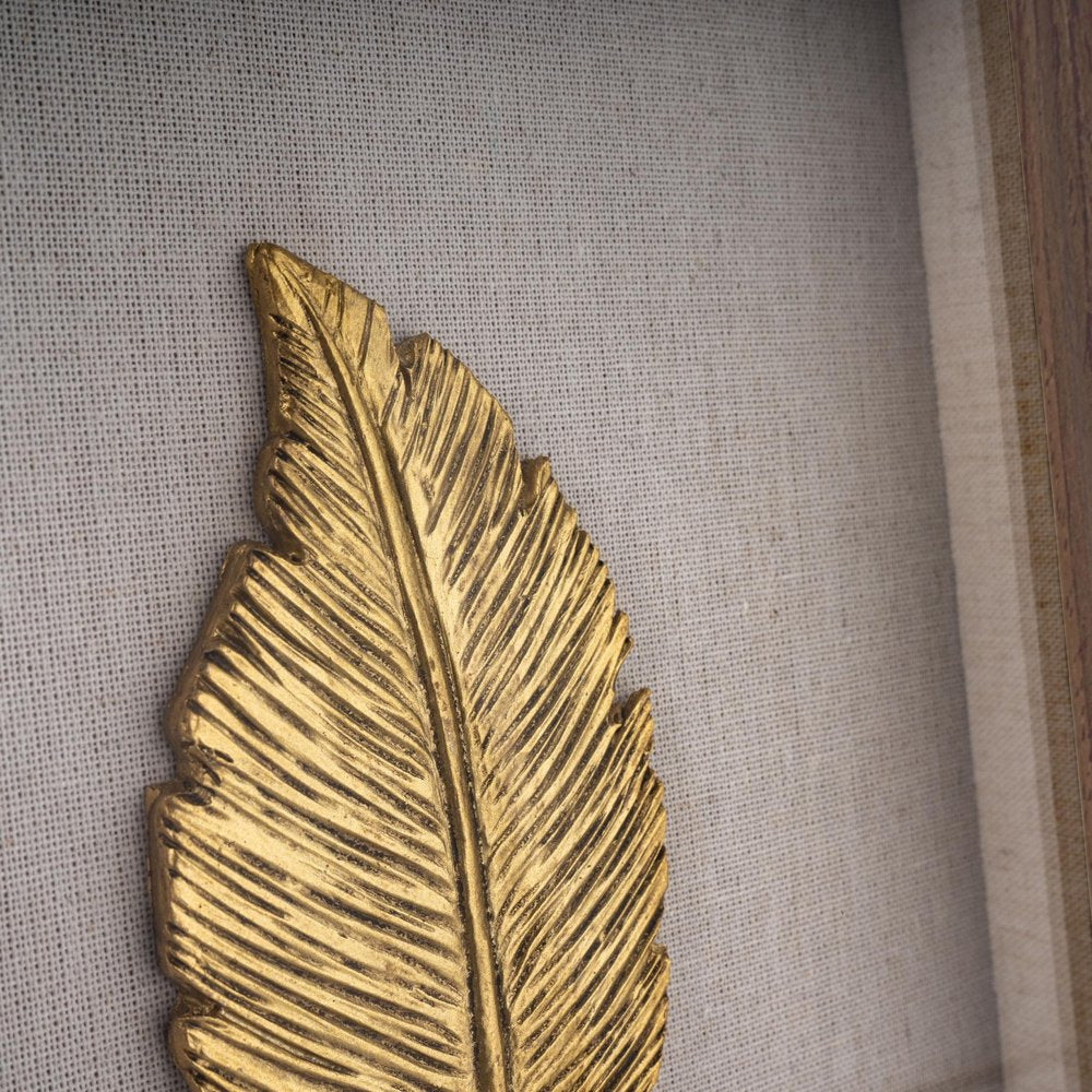 Golden Leaves II Brown Shadowbox Textual Art Wall Art — view 3