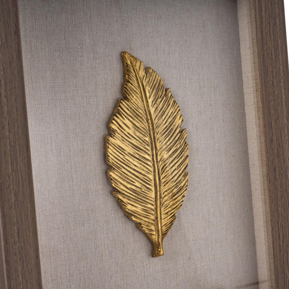Golden Leaves II Brown Shadowbox Textual Art Wall Art — view 4