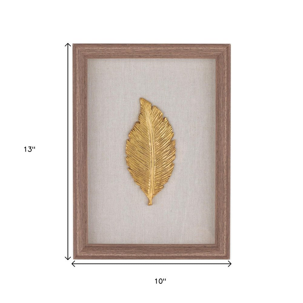 Golden Leaves II Brown Shadowbox Textual Art Wall Art HomeRoots