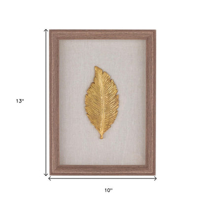 Golden Leaves II Brown Shadowbox Textual Art Wall Art