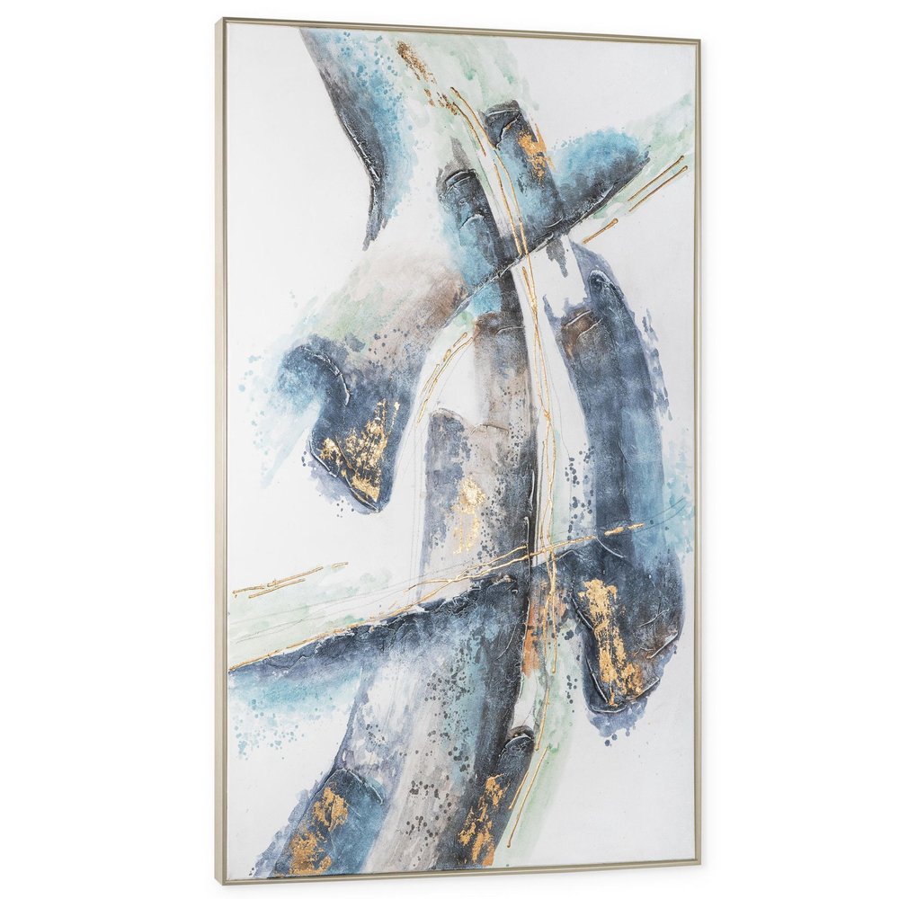Traverse Hand Painted Silver Floater Frame Wall Art — view 1