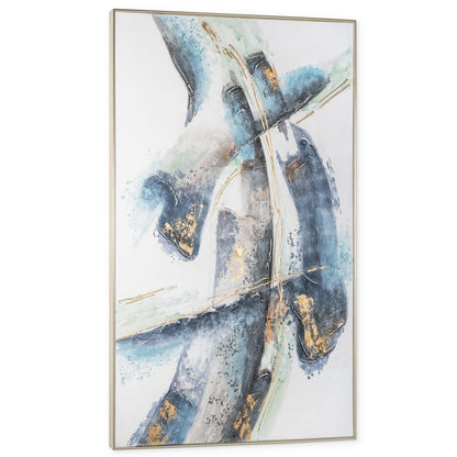Traverse Hand Painted Silver Floater Frame Wall Art HomeRoots
