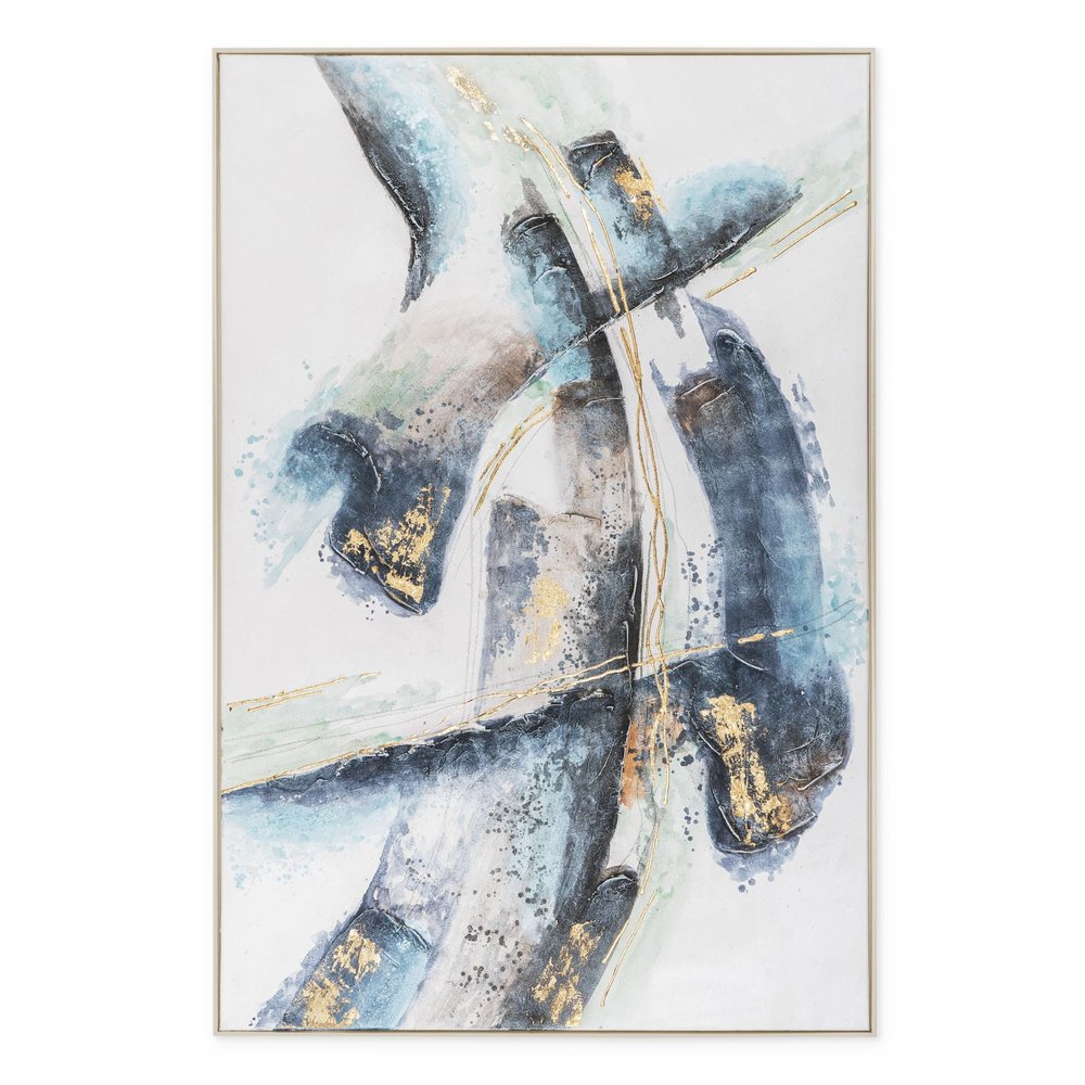 Traverse Hand Painted Silver Floater Frame Wall Art — view 2