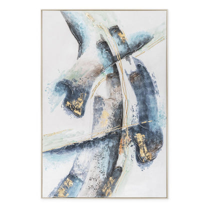 Traverse Hand Painted Silver Floater Frame Wall Art HomeRoots