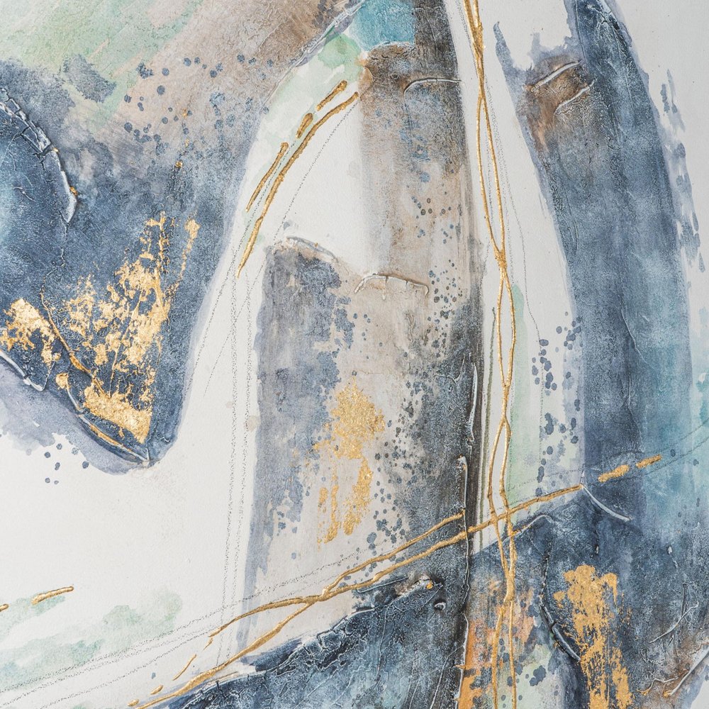 Traverse Hand Painted Silver Floater Frame Wall Art — view 3