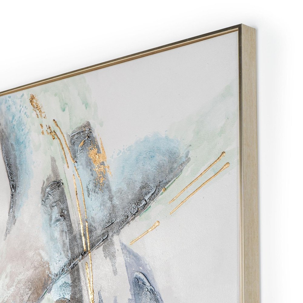 Traverse Hand Painted Silver Floater Frame Wall Art HomeRoots
