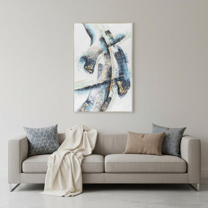 Traverse Hand Painted Silver Floater Frame Wall Art HomeRoots