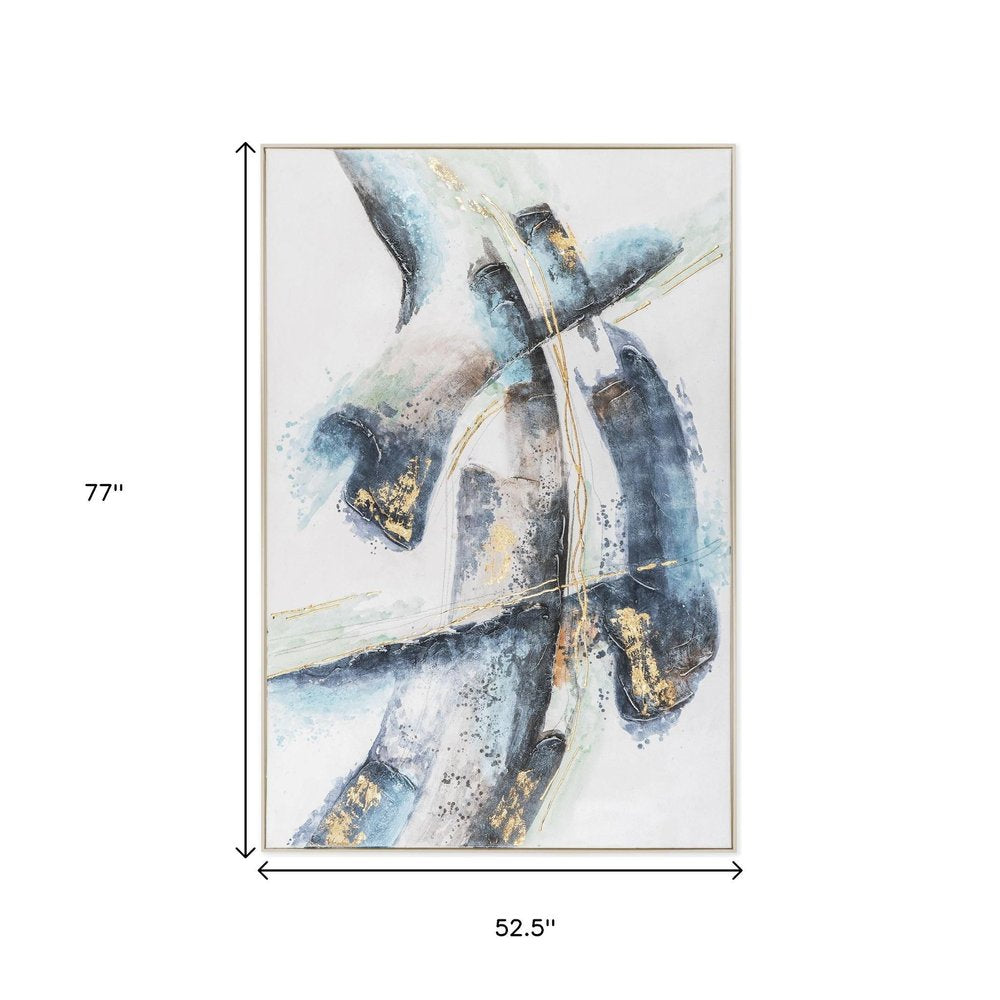 Traverse Hand Painted Silver Floater Frame Wall Art HomeRoots