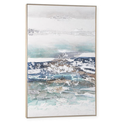 High Seas Hand Painted Silver Floater Frame Wall Art HomeRoots