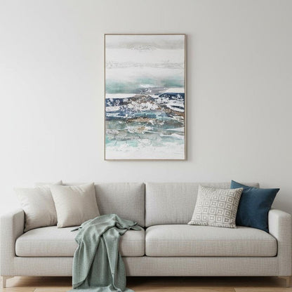 High Seas Hand Painted Silver Floater Frame Wall Art HomeRoots