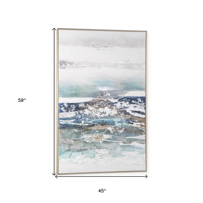 High Seas Hand Painted Silver Floater Frame Wall Art HomeRoots