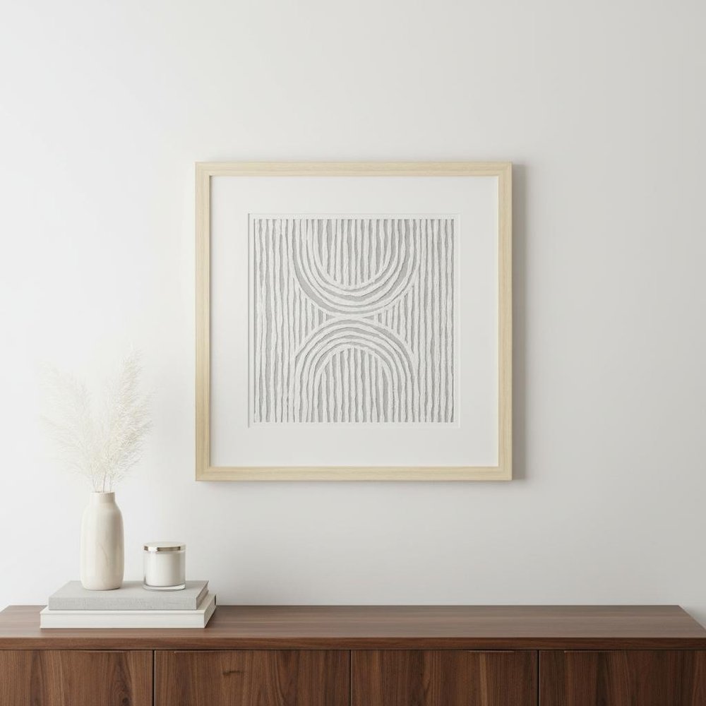 Zinnia I Natural Shadowbox Minimalistic Wall Art — view 6