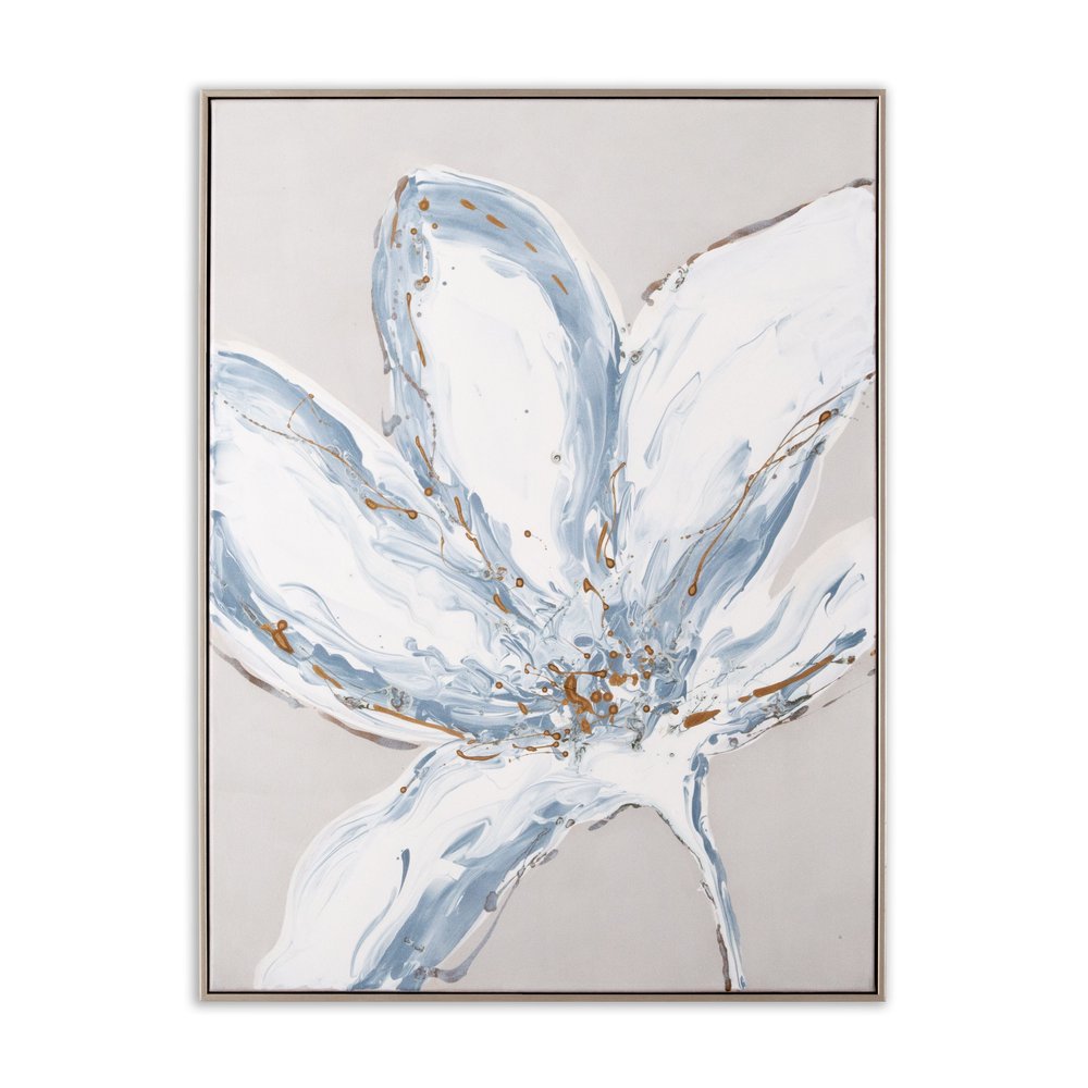 Whispers of a Lily Hand Painted Silver Floater Frame Wall Art — view 3