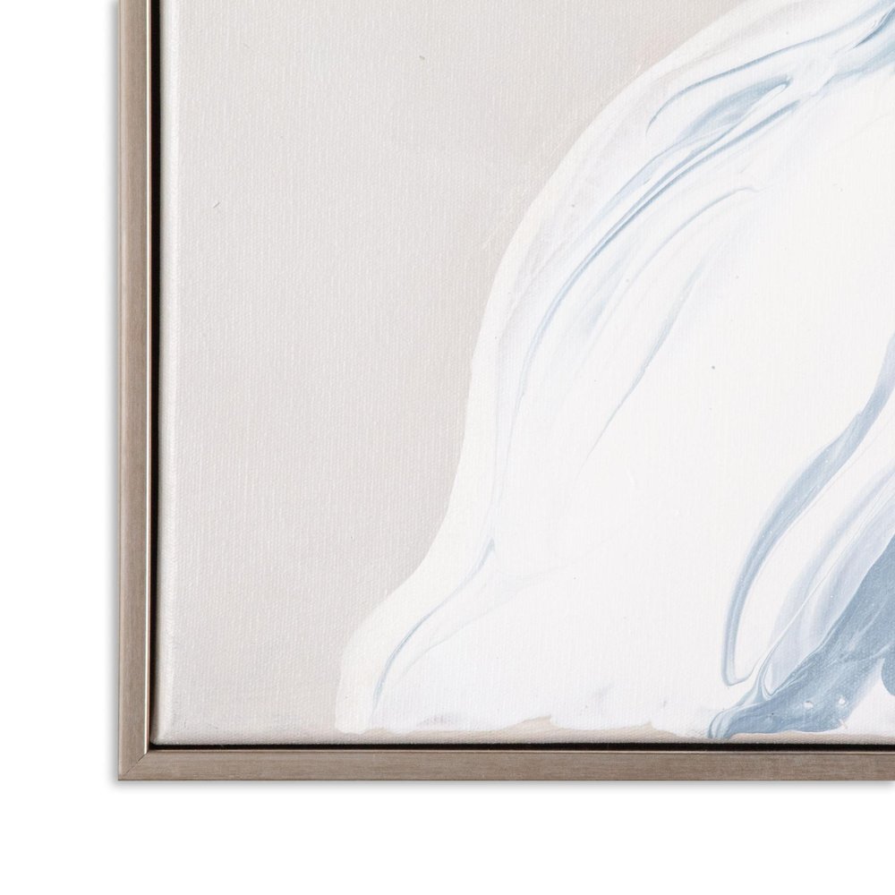 Whispers of a Lily Hand Painted Silver Floater Frame Wall Art — view 6