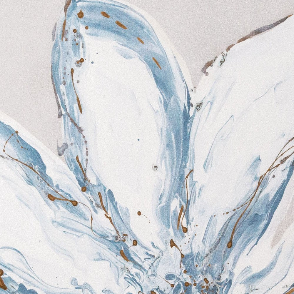 Whispers of a Lily Hand Painted Silver Floater Frame Wall Art HomeRoots
