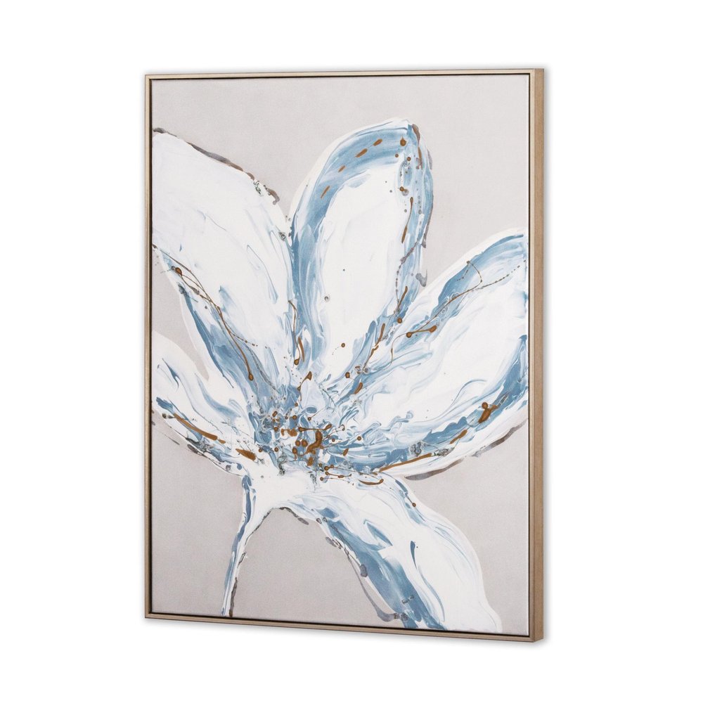 Whispers of a Lily Hand Painted Silver Floater Frame Wall Art — view 9