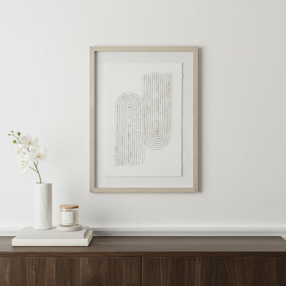 Moonlit Spectrum 24" x 32" Gray Shadowbox Minimalistic Wall Art HomeRoots