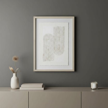 Moonlit Spectrum 24" x 32" Gray Shadowbox Minimalistic Wall Art HomeRoots