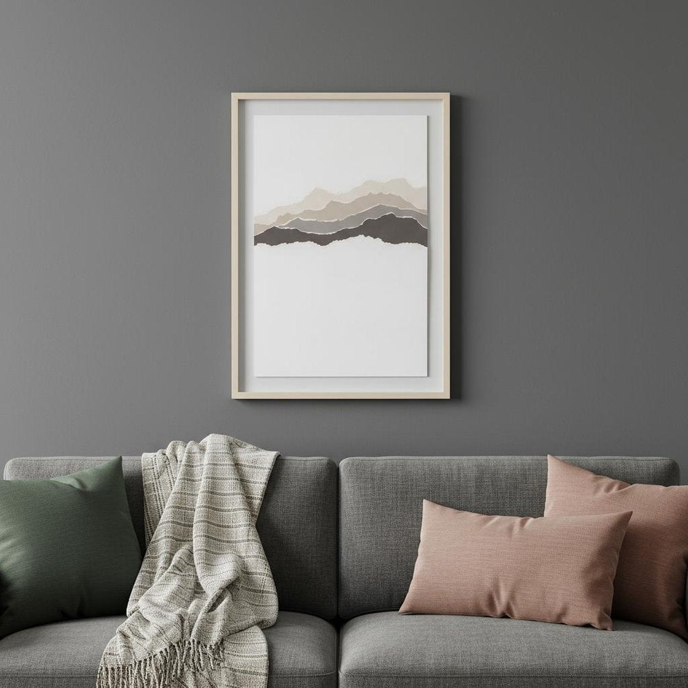 Torn Terrain I Gray Shadowbox Minimalistic Wall Art — view 10