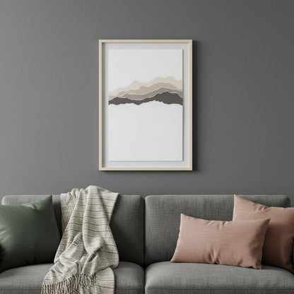 Torn Terrain I Gray Shadowbox Minimalistic Wall Art HomeRoots