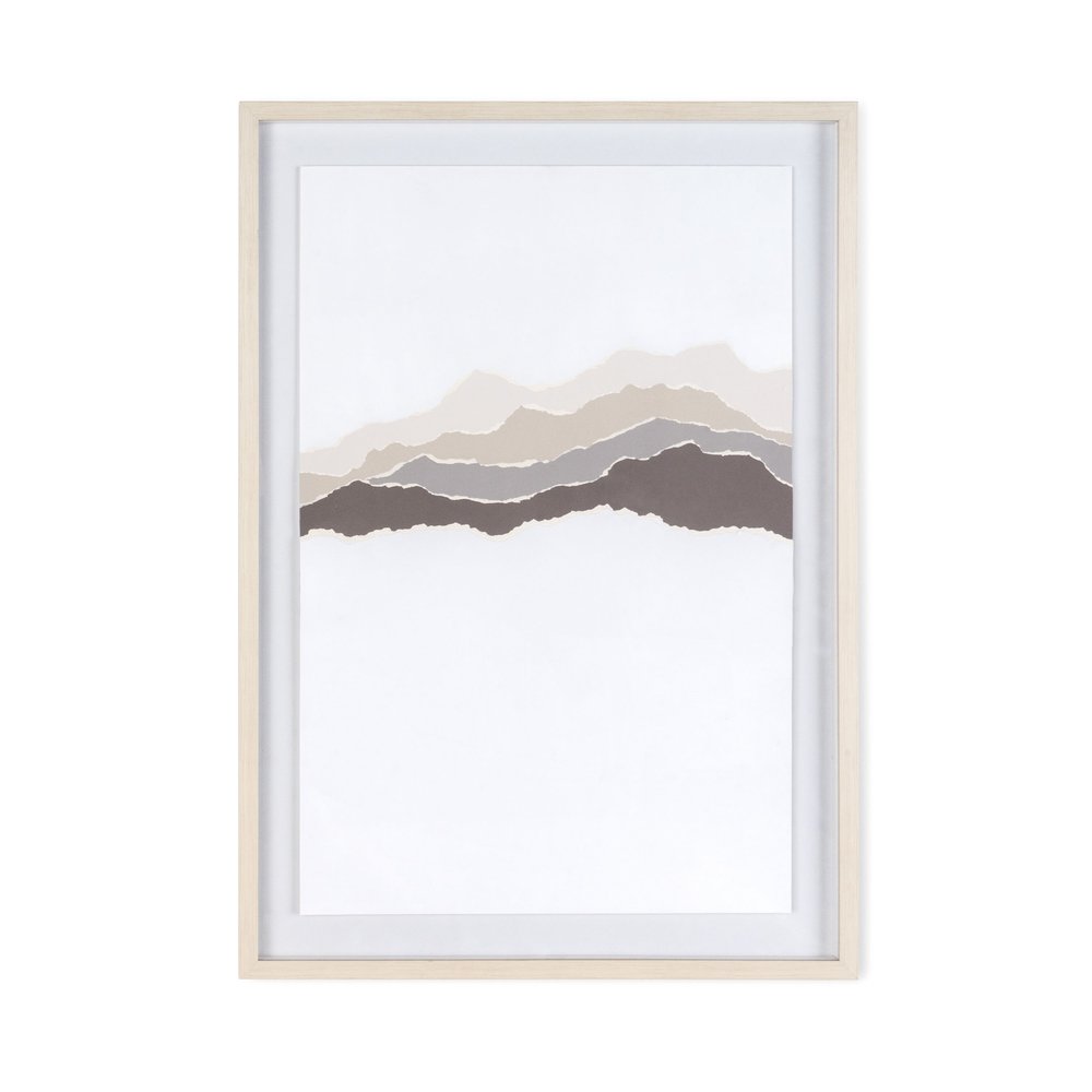 Torn Terrain I Gray Shadowbox Minimalistic Wall Art — view 2