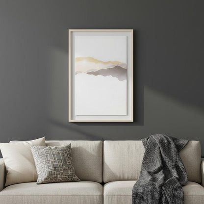 Veiled Vista I Light Brown Shadowbox Minimalistic Wall Art HomeRoots