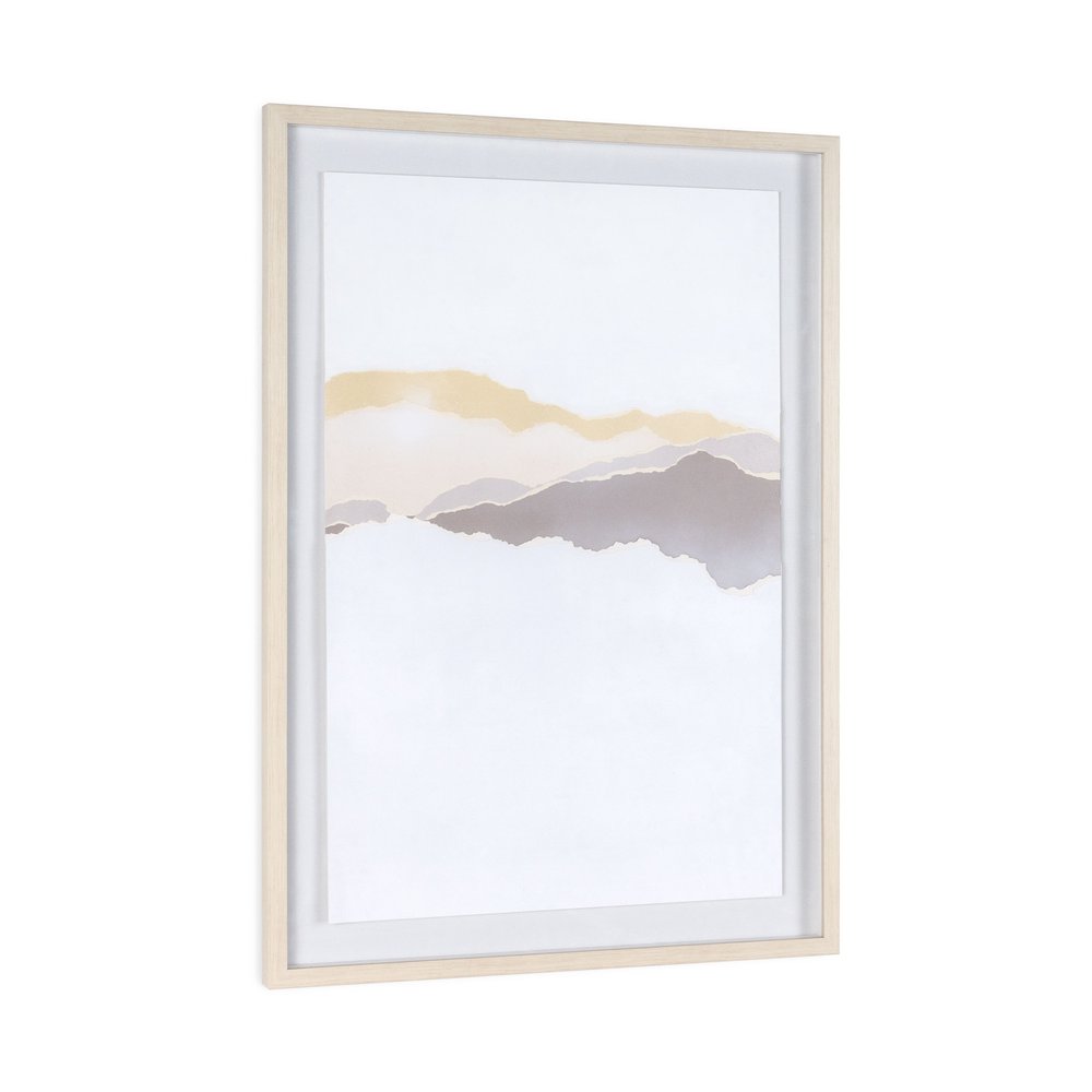 Veiled Vista I Light Brown Shadowbox Minimalistic Wall Art HomeRoots