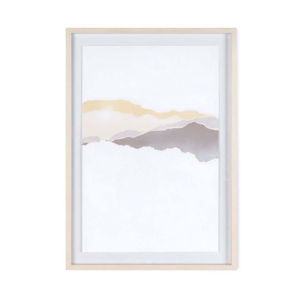 Veiled Vista I Light Brown Shadowbox Minimalistic Wall Art HomeRoots
