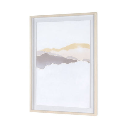 Veiled Vista I Light Brown Shadowbox Minimalistic Wall Art HomeRoots