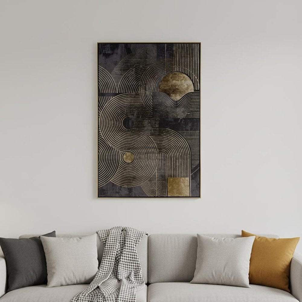 Nocturnal Brilliance Gold Floater Frame Wall Art HomeRoots