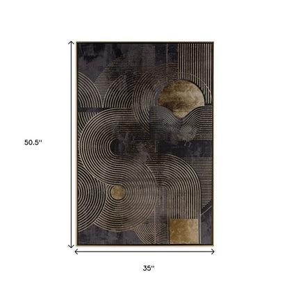 Nocturnal Brilliance Gold Floater Frame Wall Art HomeRoots