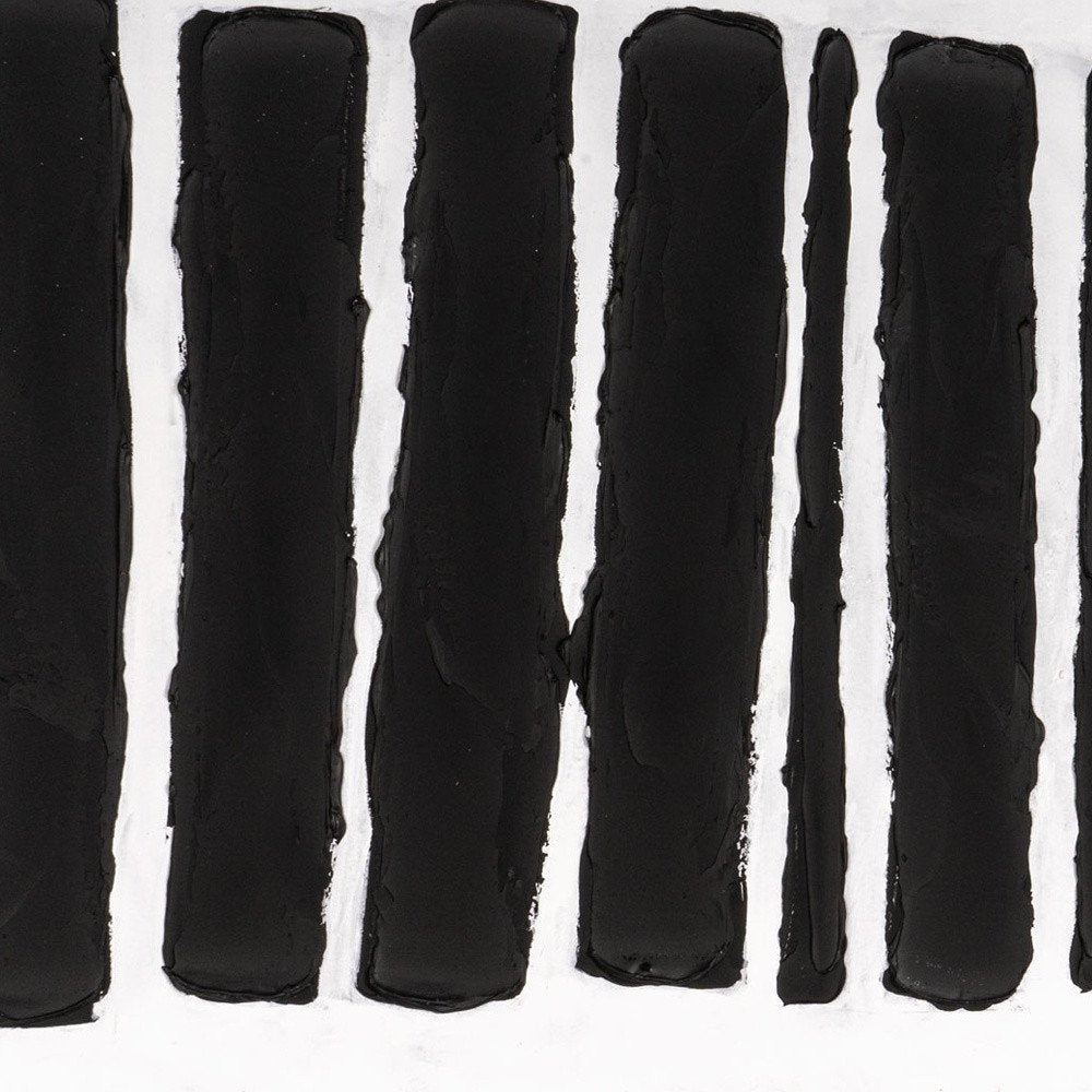 Monochrome Rhythms Hand Painted Black Floater Frame Wall Art — view 6