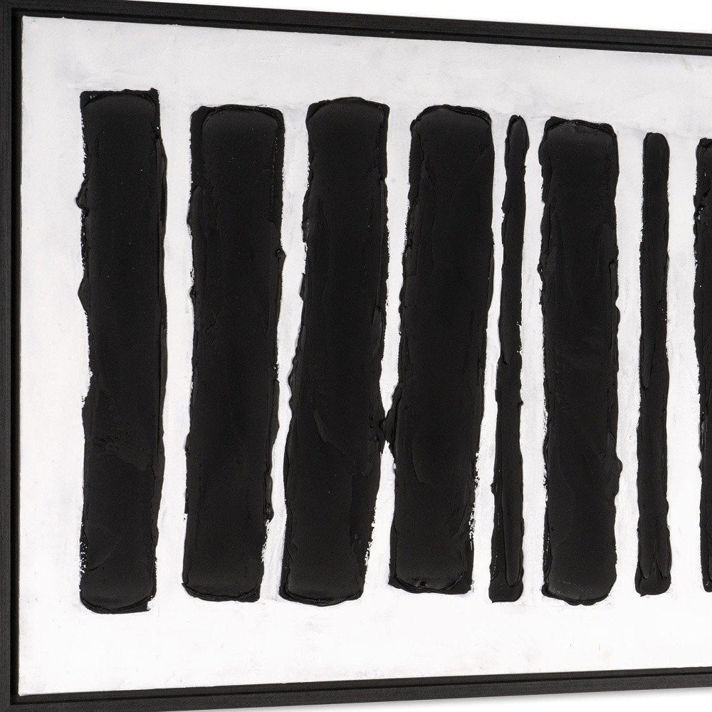 Monochrome Rhythms Hand Painted Black Floater Frame Wall Art HomeRoots