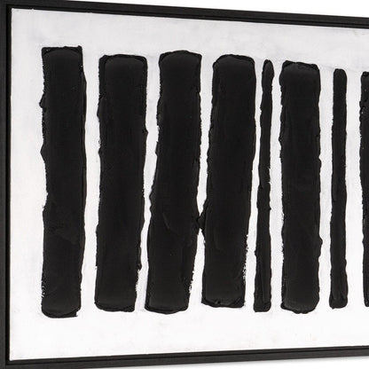 Monochrome Rhythms Hand Painted Black Floater Frame Wall Art HomeRoots