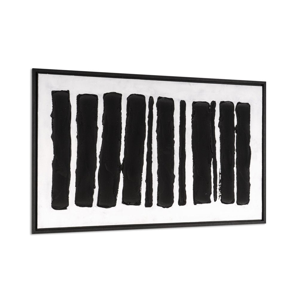 Monochrome Rhythms Hand Painted Black Floater Frame Wall Art HomeRoots