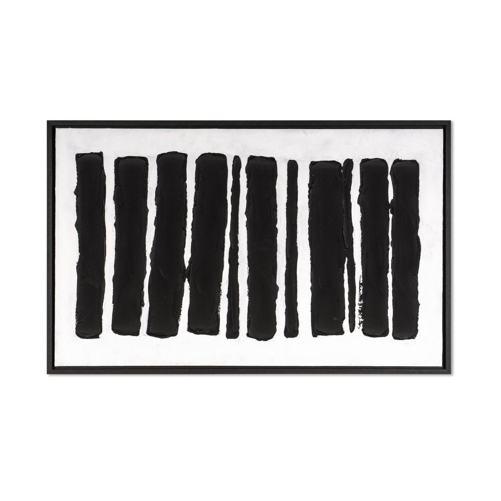 Monochrome Rhythms Hand Painted Black Floater Frame Wall Art — view 2