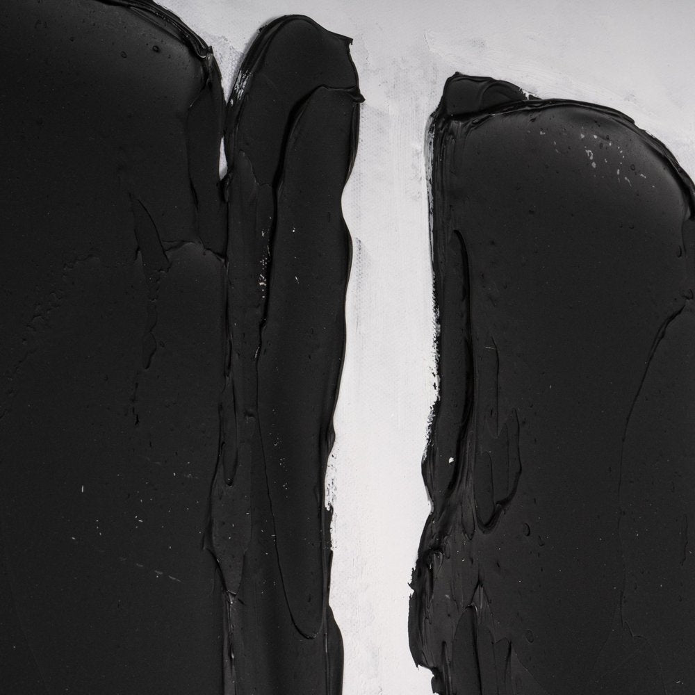 Monochrome Rhythms Hand Painted Black Floater Frame Wall Art HomeRoots