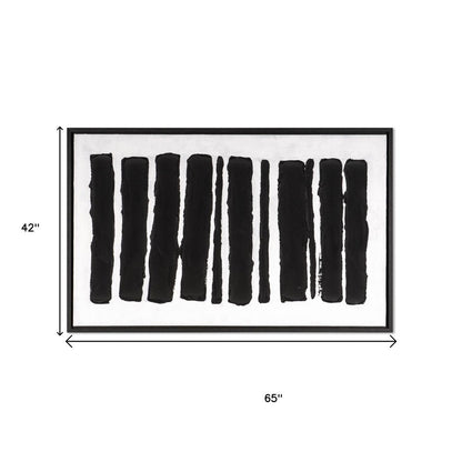 Monochrome Rhythms Hand Painted Black Floater Frame Wall Art HomeRoots