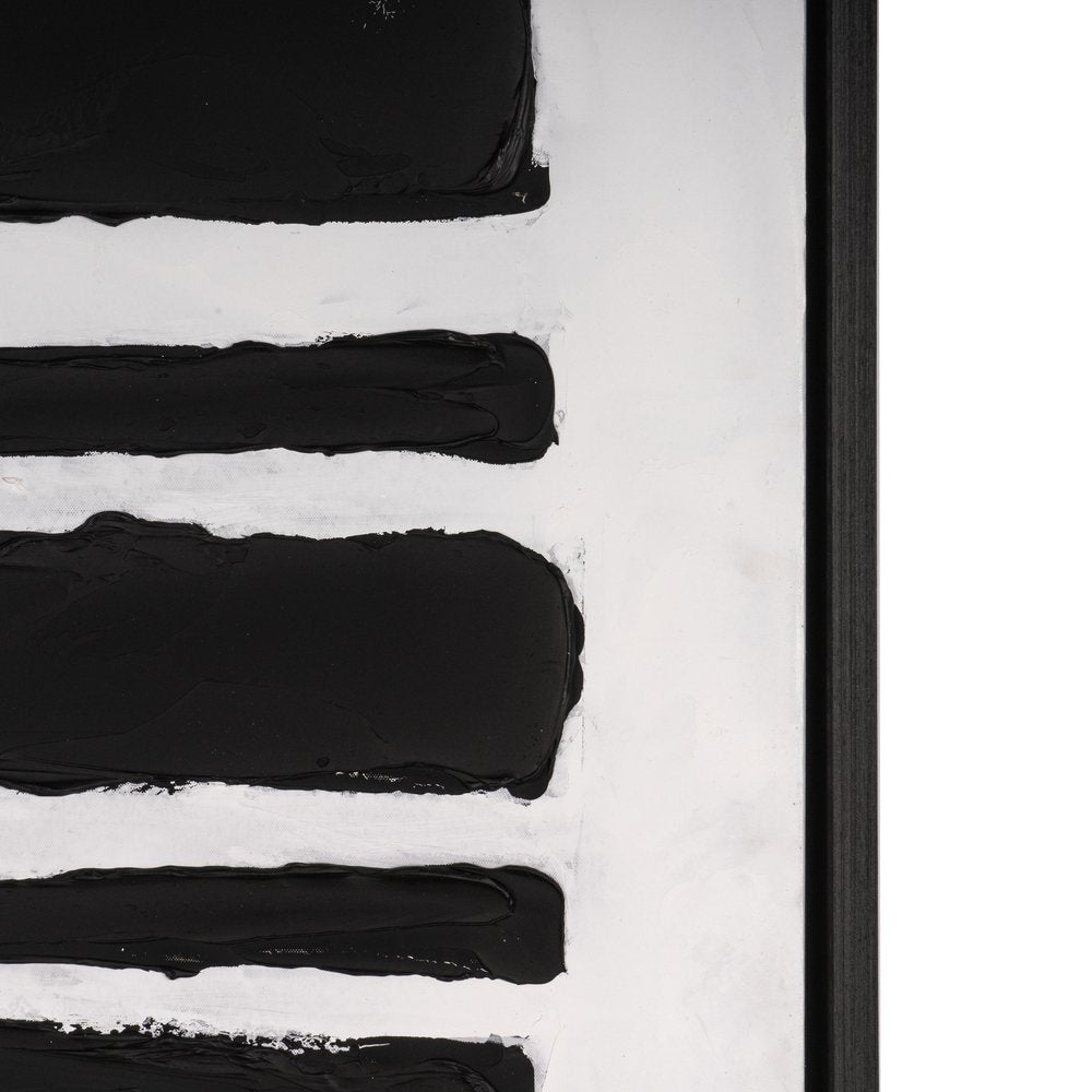Monochrome Rhythms Hand Painted Black Floater Frame Wall Art HomeRoots