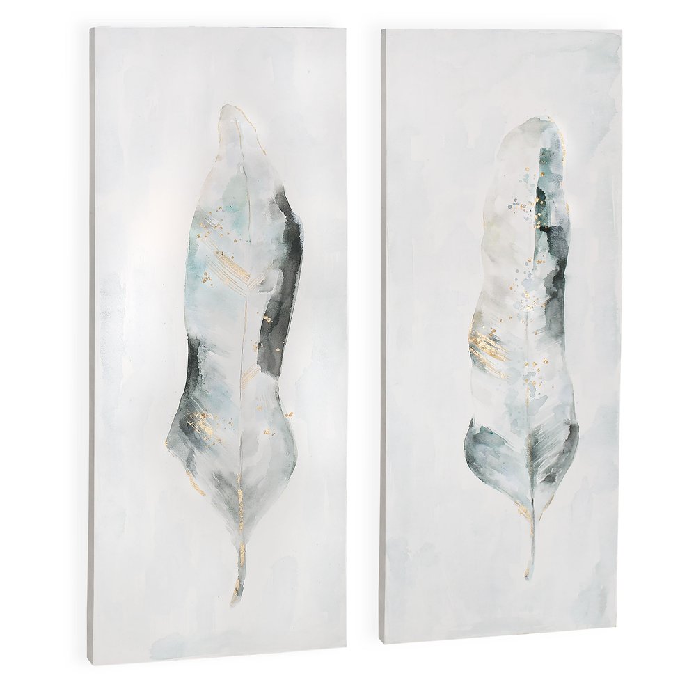 Plume S2 Hand Painted Unframed Wall Art HomeRoots