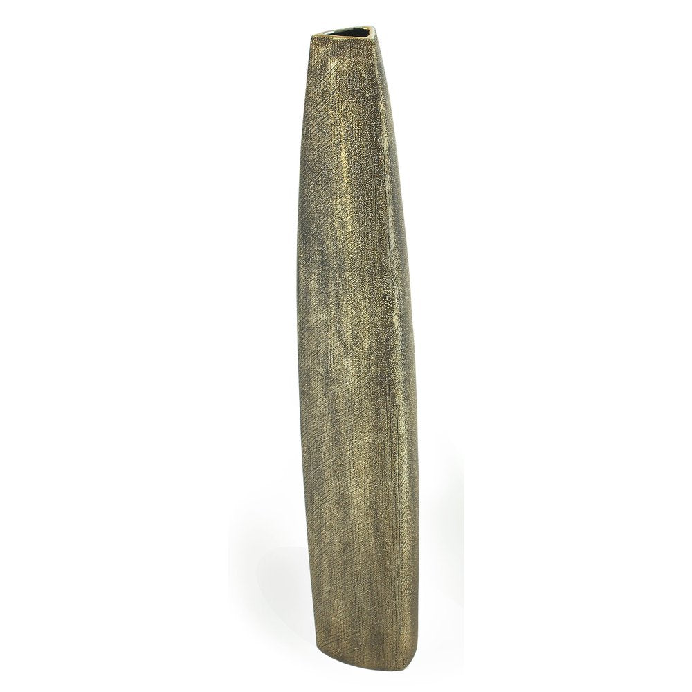 40" Gold Tapered Ceramic Floor Vase HomeRoots