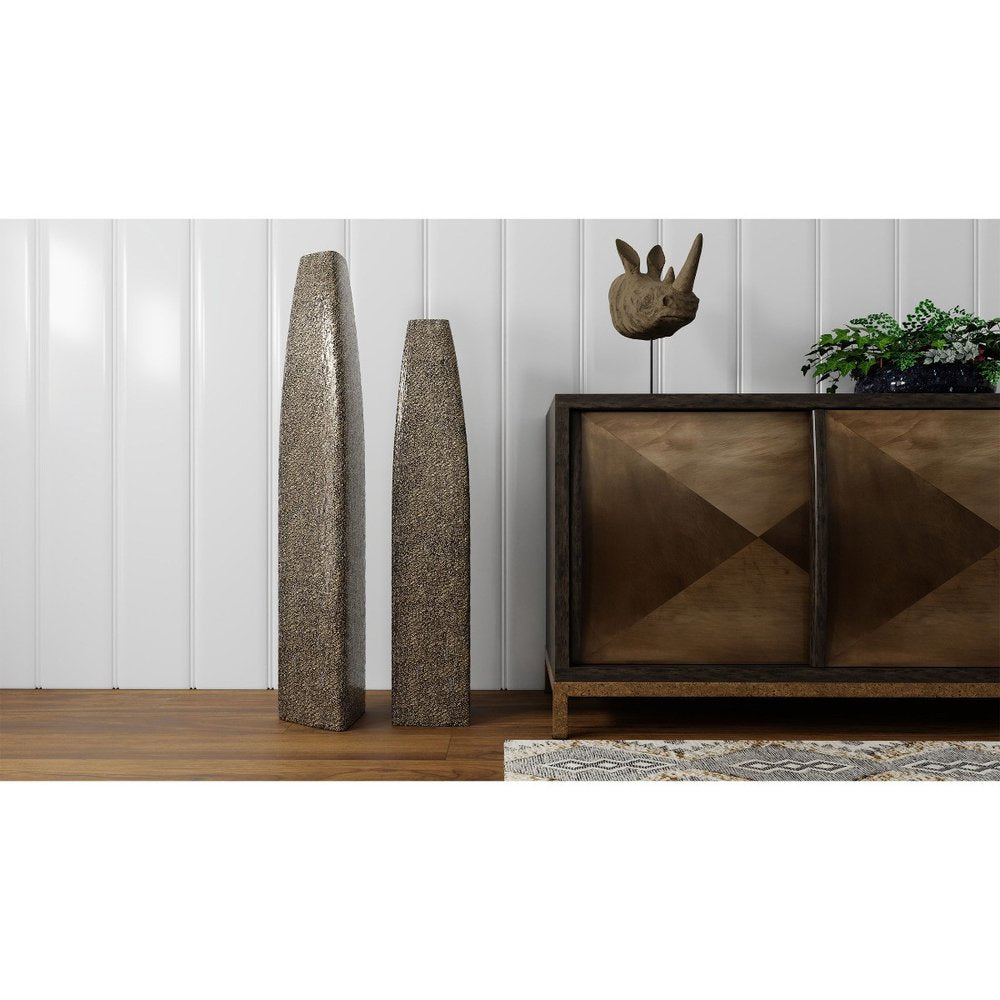 40" Gold Tapered Ceramic Floor Vase HomeRoots