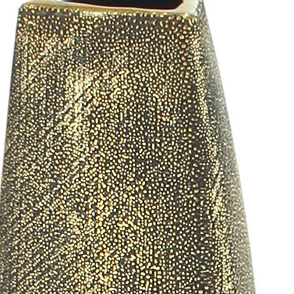 40" Gold Tapered Ceramic Floor Vase HomeRoots