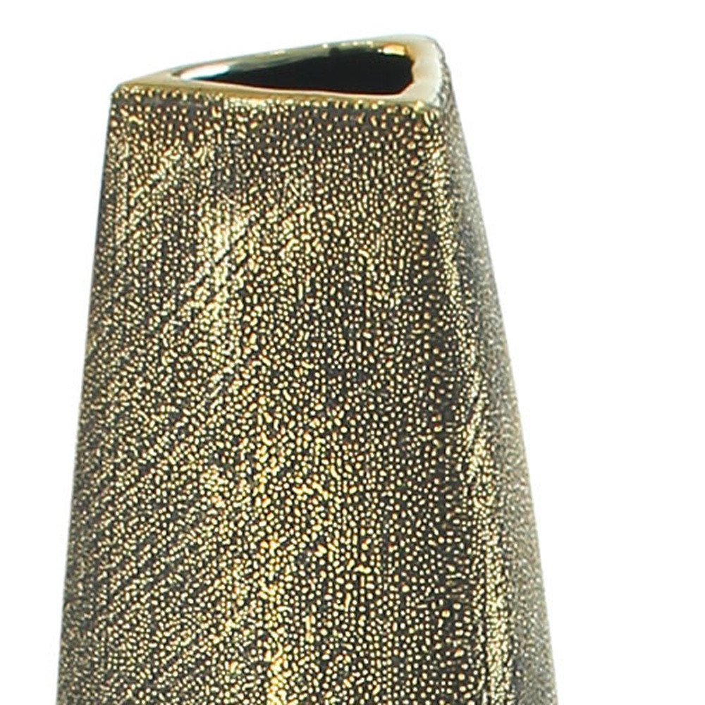 40" Gold Tapered Ceramic Floor Vase HomeRoots