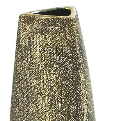 40" Gold Tapered Ceramic Floor Vase HomeRoots