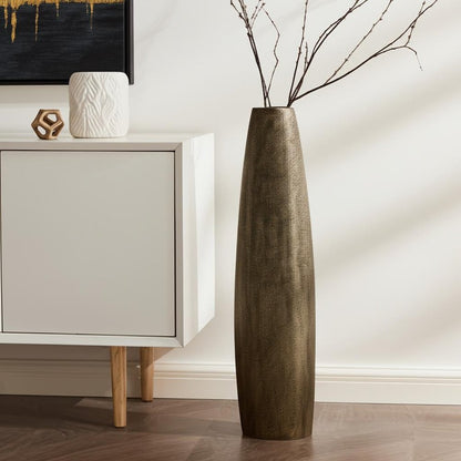 40" Gold Tapered Ceramic Floor Vase HomeRoots