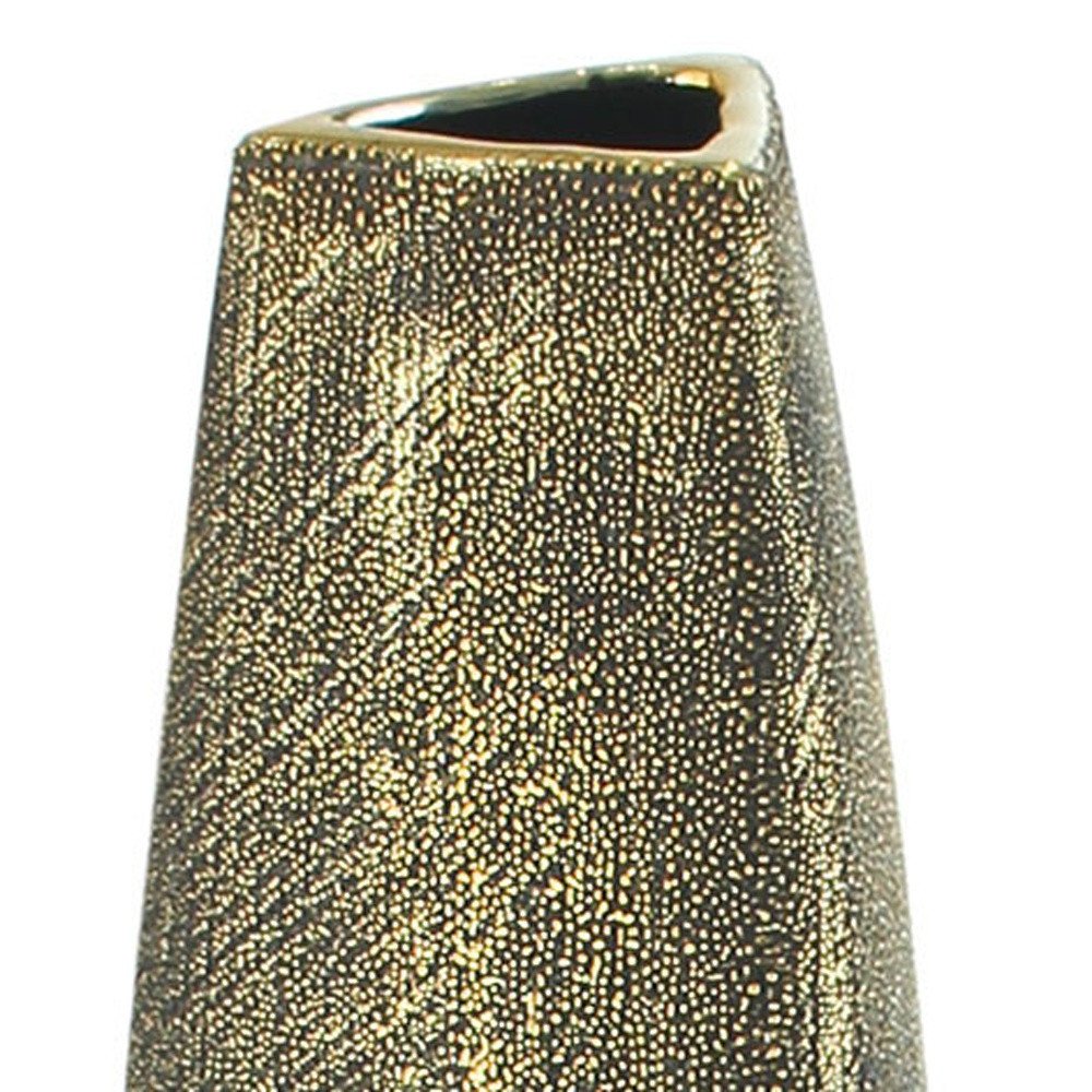 47" Gold Tapered Ceramic Floor Vase HomeRoots